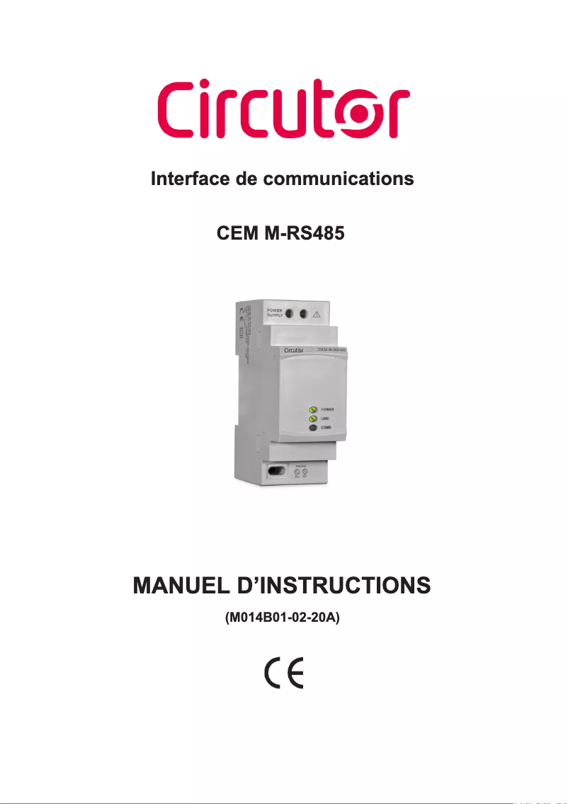 Page 1 de la notice Manuel utilisateur CIRCUTOR CEM-M-RS485