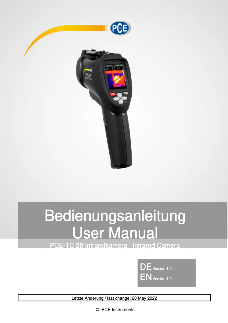 Page 1 de la notice Manuel utilisateur PCE Instruments PCE-TC 28