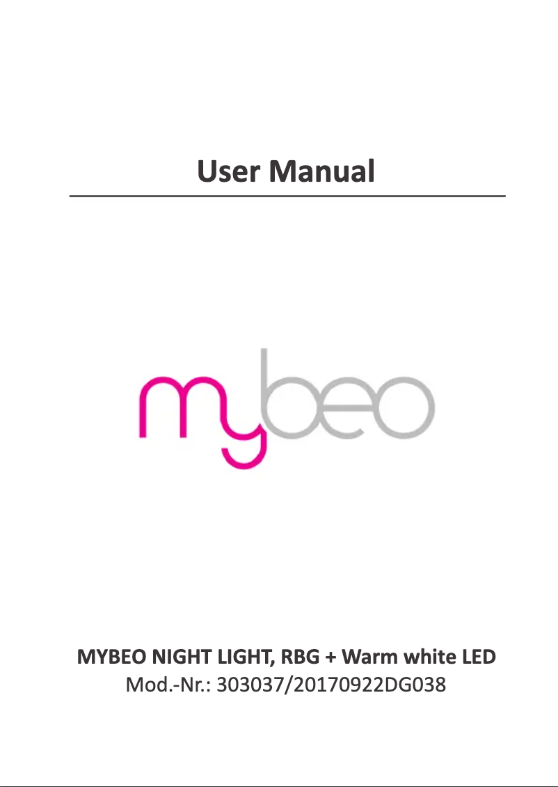 Page n°1 - Manuel utilisateur Mybeo 303037