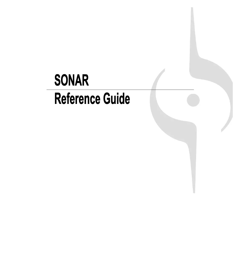 Image de la première page du manuel de l'appareil Sonar 8.5