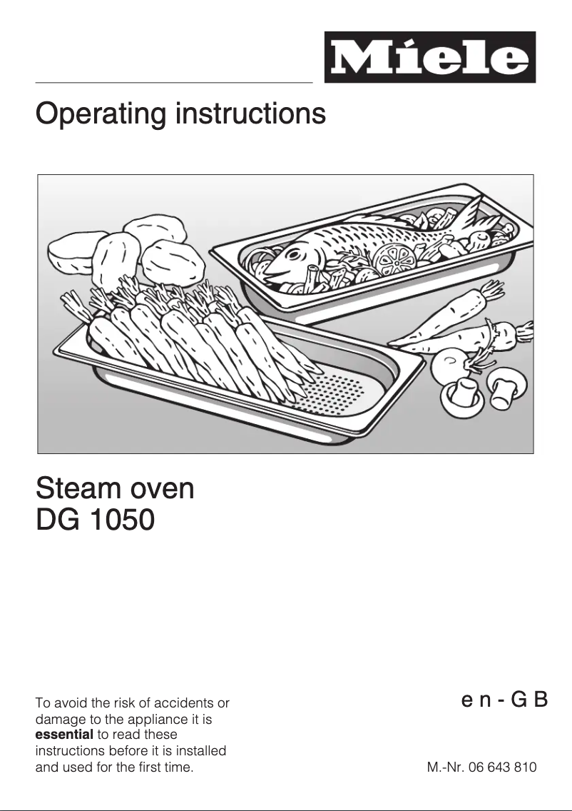 Page 1 de la notice Manuel utilisateur Miele DG 1050