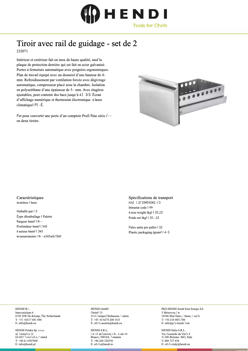 Page n°1 - Fiche technique Arktic 232071