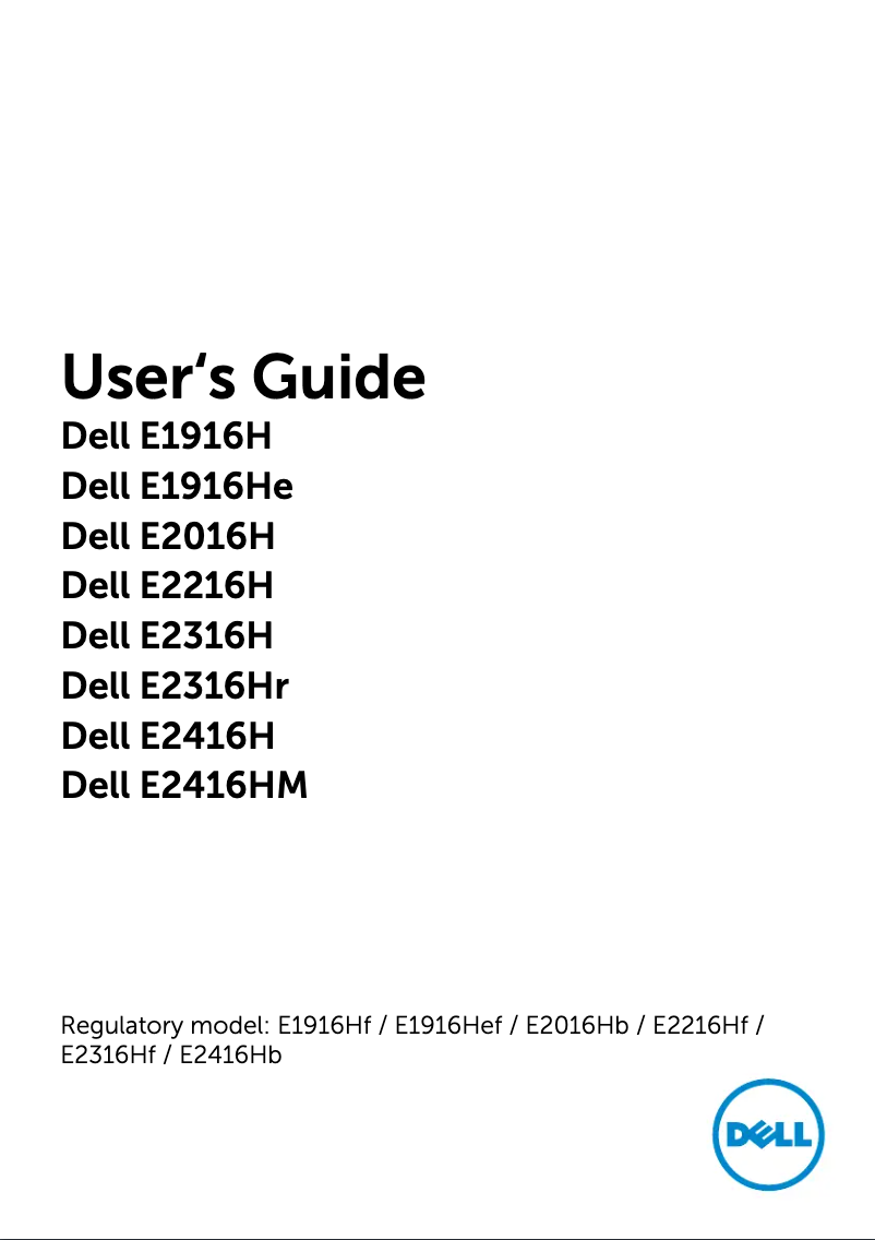 Image de la première page du manuel de l'appareil E2216H