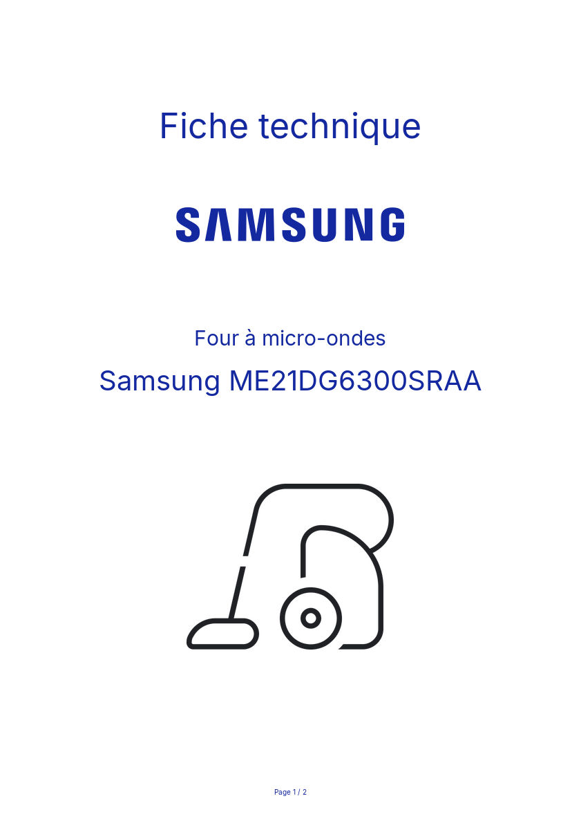 Image de la première page du manuel de l'appareil ME21DG6300SRAA