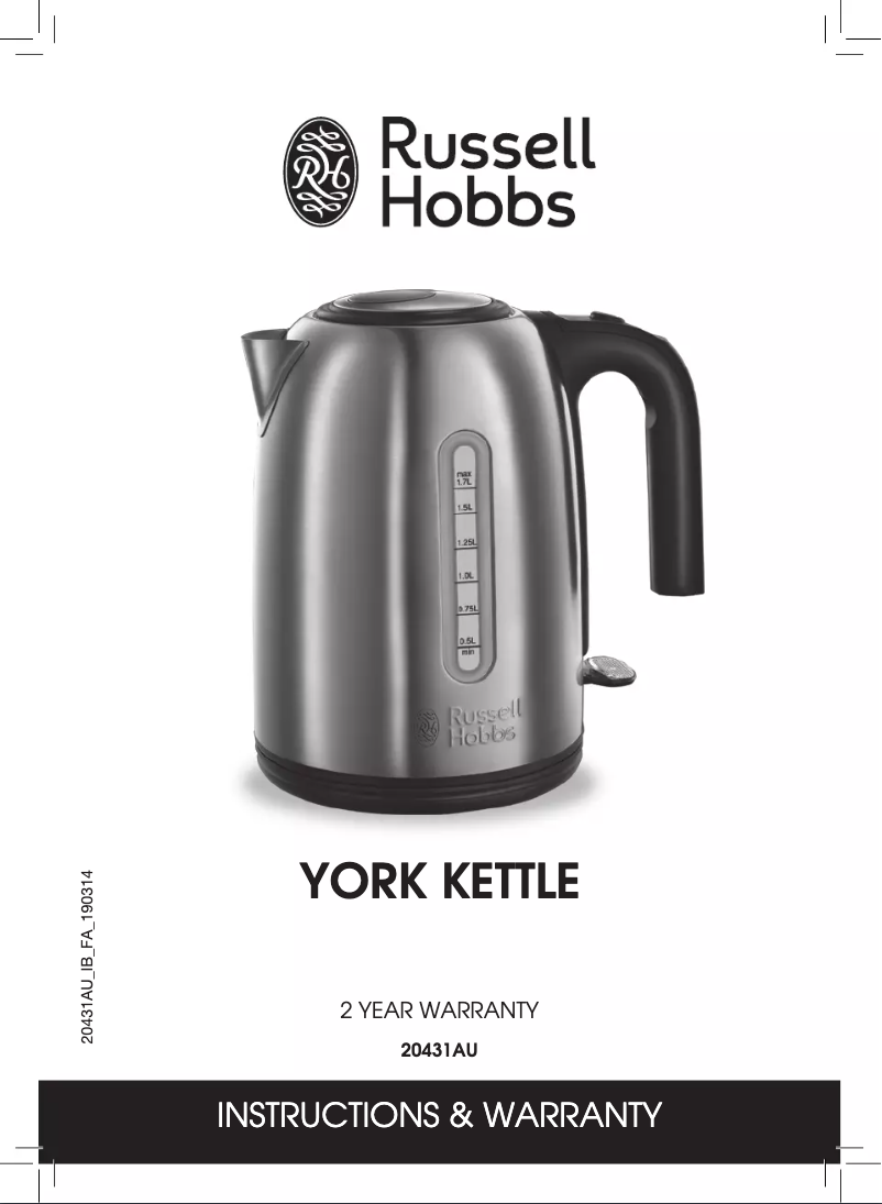 Página 1 del manual Manual de usuario Russell Hobbs York 20431AU