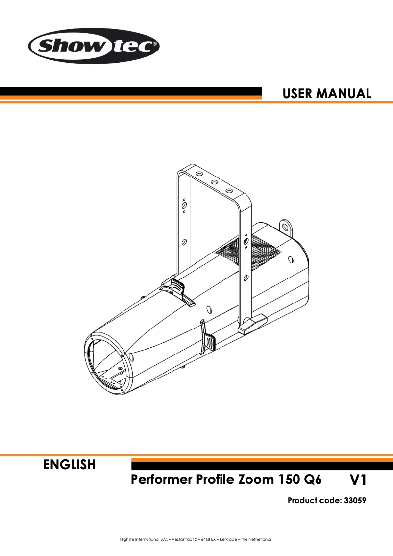 Page n°1 - Manuel utilisateur Showtec Performer Profile Zoom 150 Q6