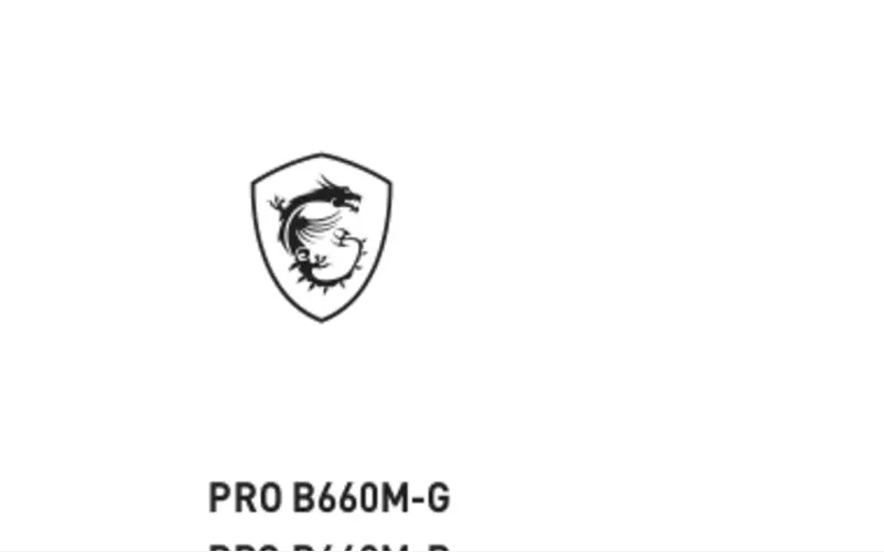 Image de la première page du manuel de l'appareil PRO B660M-G