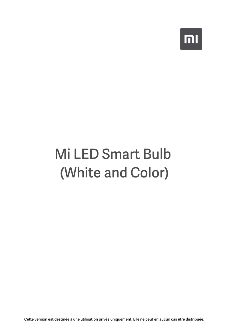 Image de la première page du manuel de l'appareil Mi LED Smart Bulb