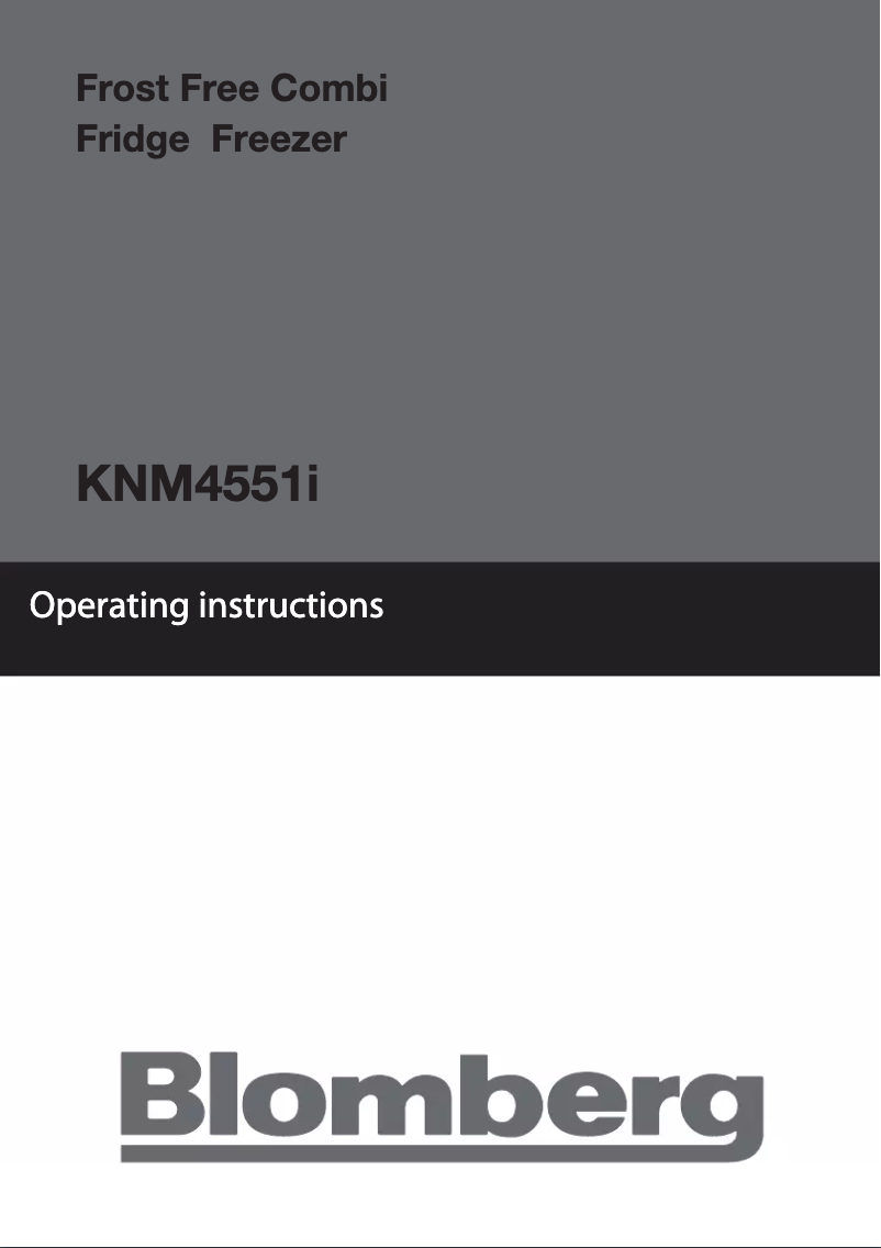 Page n°1 - Manuel utilisateur Blomberg KNM4551i