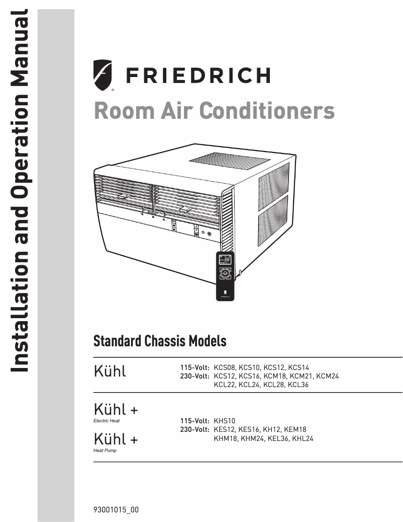 Página 1 del manual Instrucciones / montaje Friedrich Kühl KCS08A10A