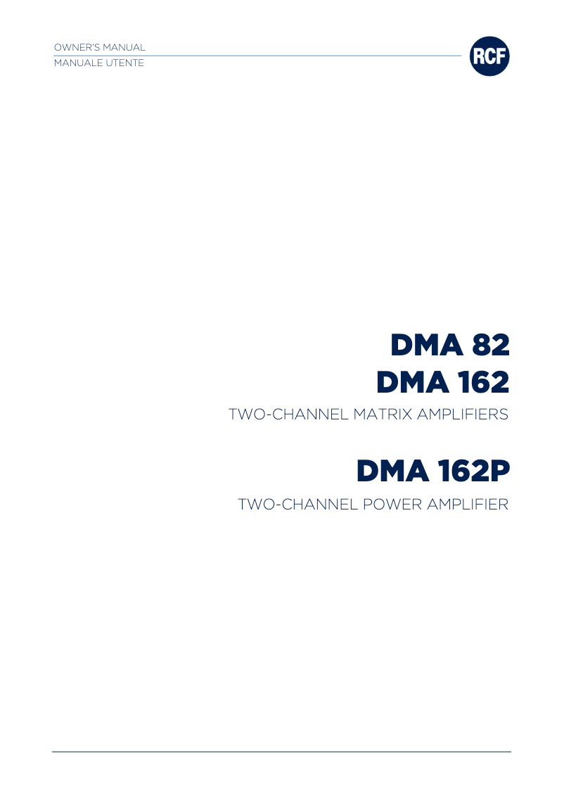 Page 1 de la notice Manuel utilisateur RCF DMA 162P