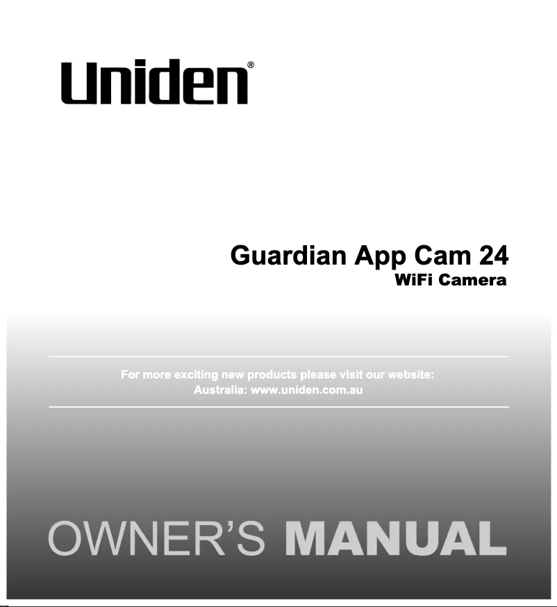 Page n°1 - Manuel utilisateur Uniden Guardian App Cam 24
