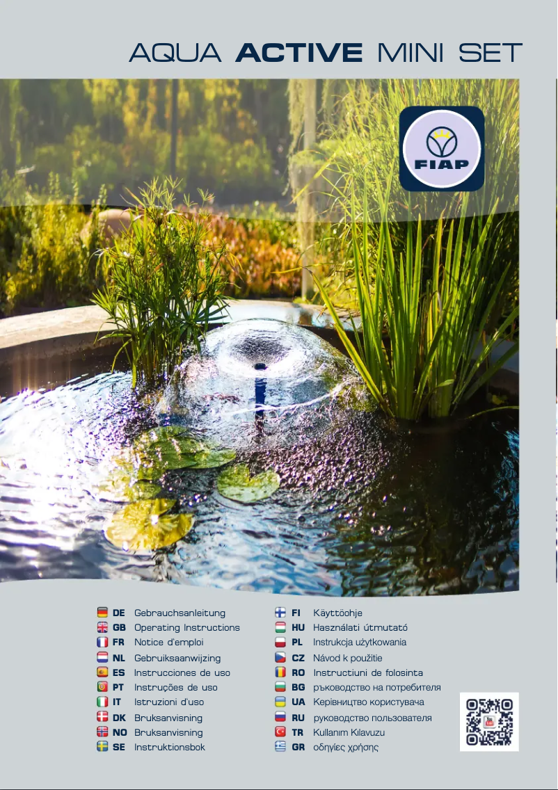 Page 1 de la notice Manuel utilisateur Fiap Aqua Active Mini set 2000