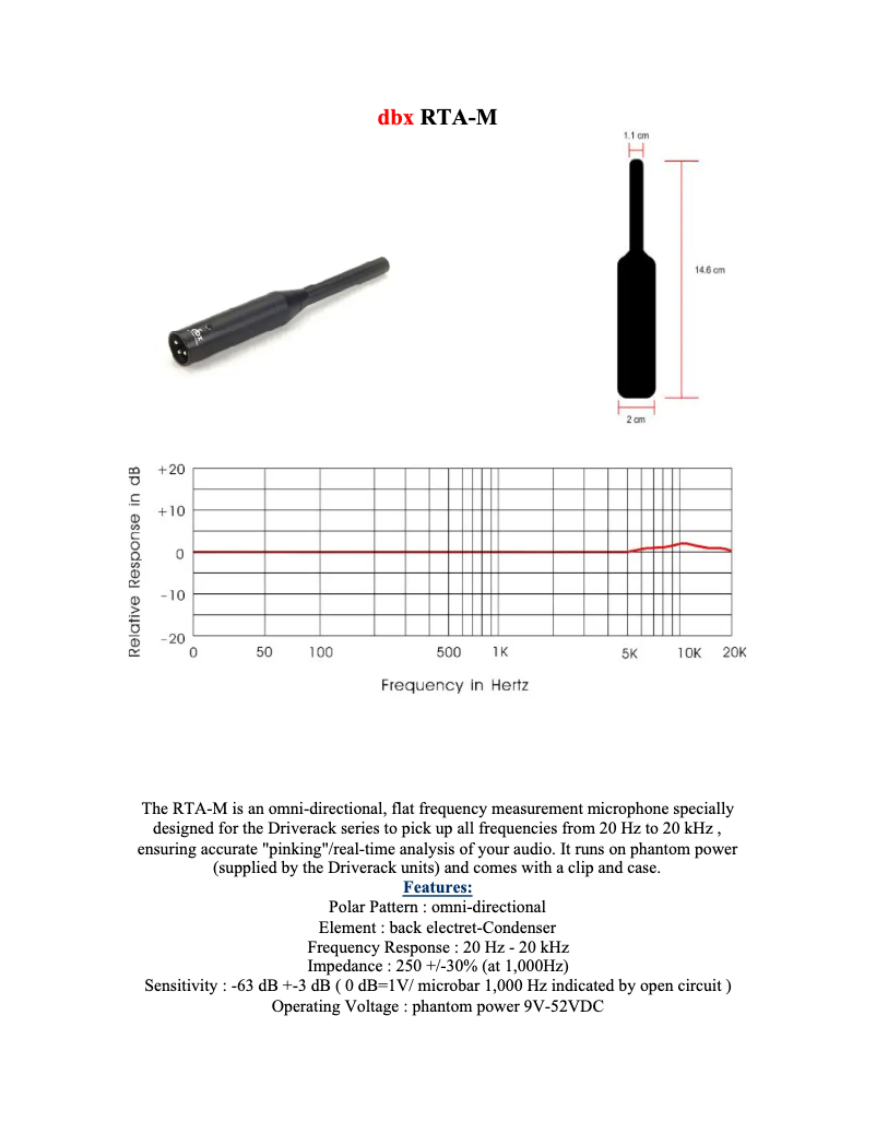 Page n°1 - Manuel utilisateur DBX DriveRack RTA-M