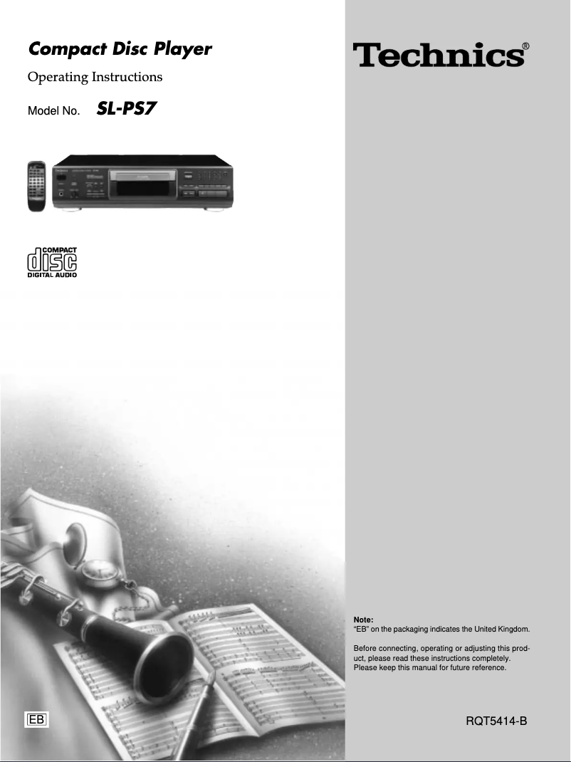 Page n°1 - Manuel utilisateur Panasonic SL-PS7
