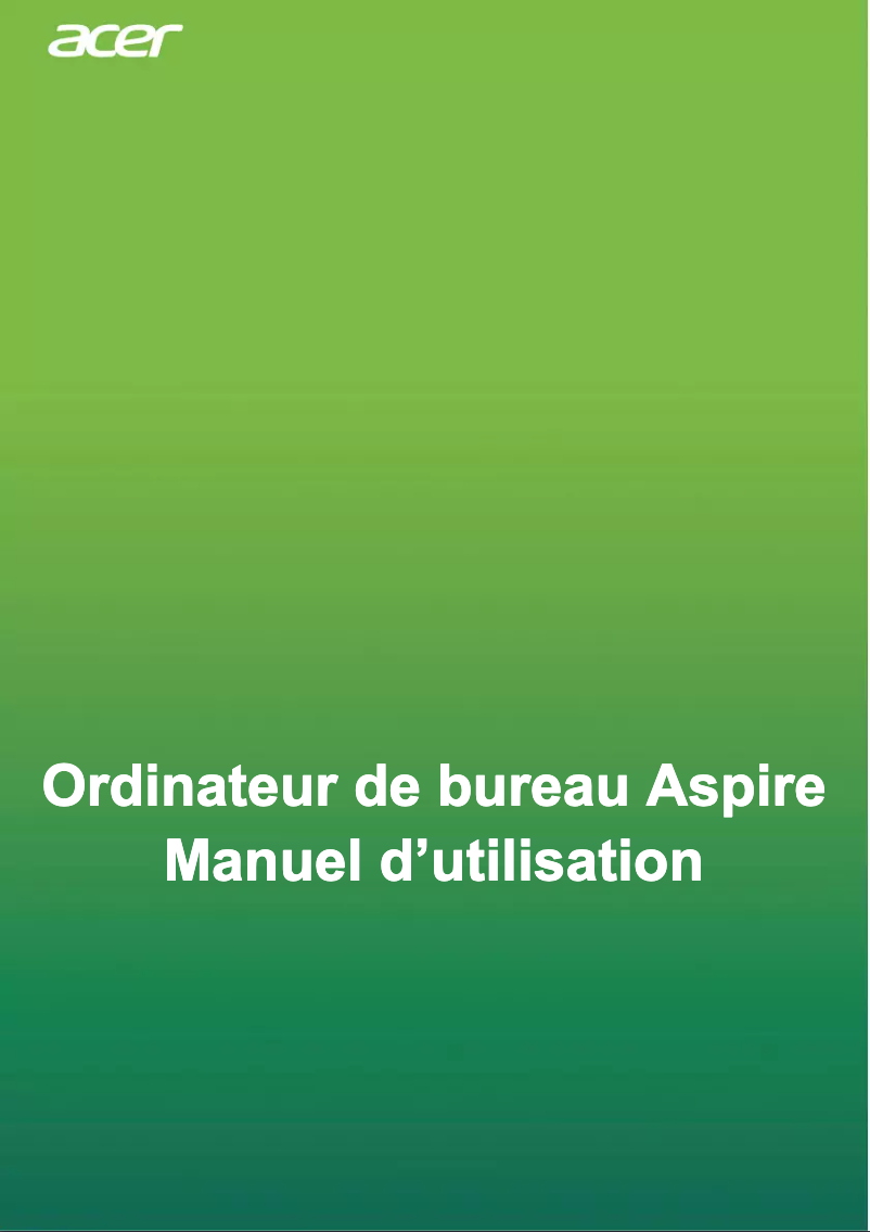 Image de la première page du manuel de l'appareil Aspire XC-840
