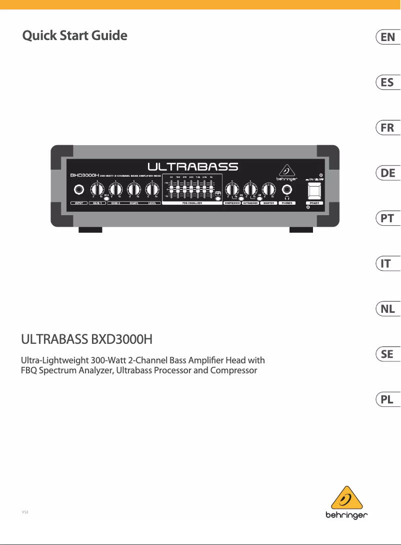 Página 1 del manual Manual de usuario Behringer Ultrabass BXD3000H