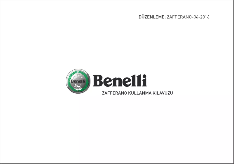 Page 1 of the manual User Manual Benelli Zafferano (2016)