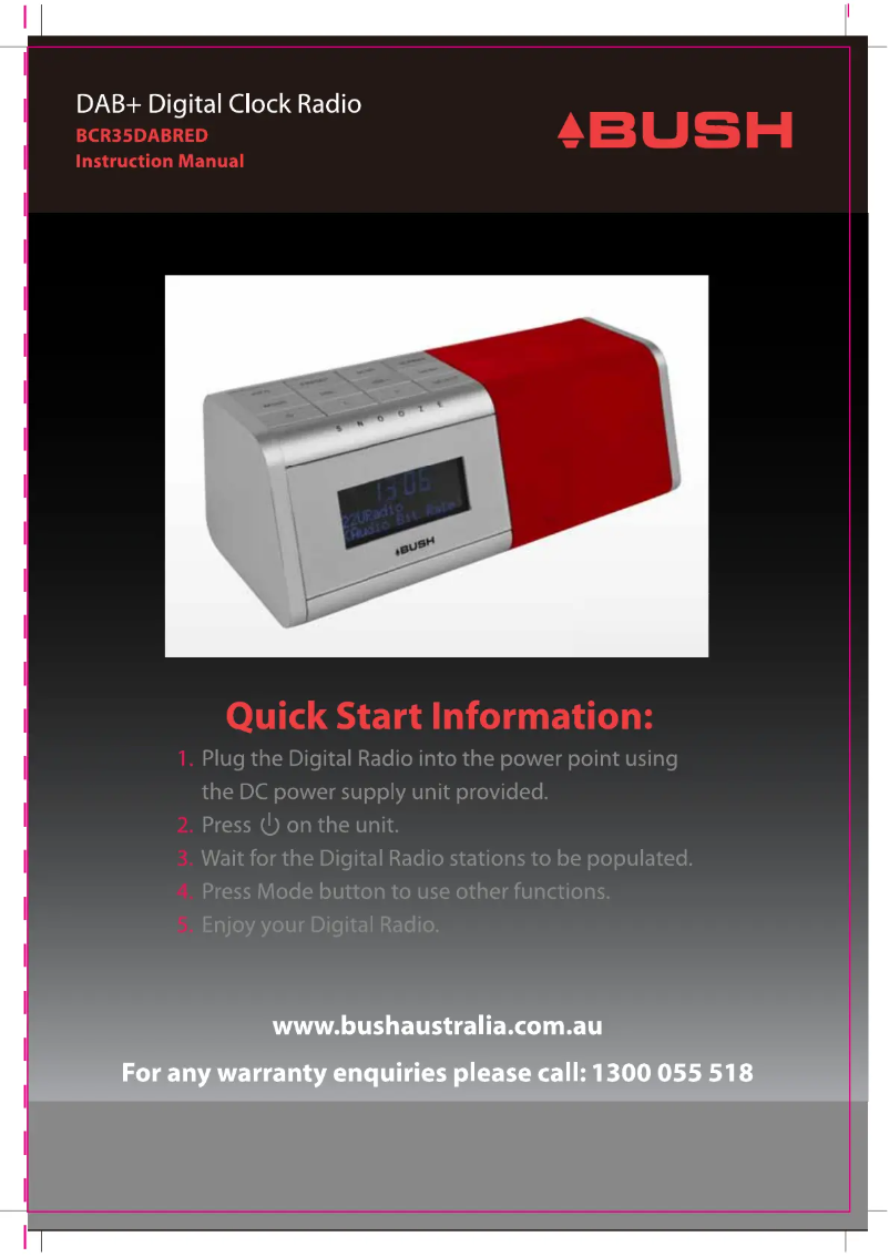 Página 1 del manual Manual de usuario Bush BCR35DAB