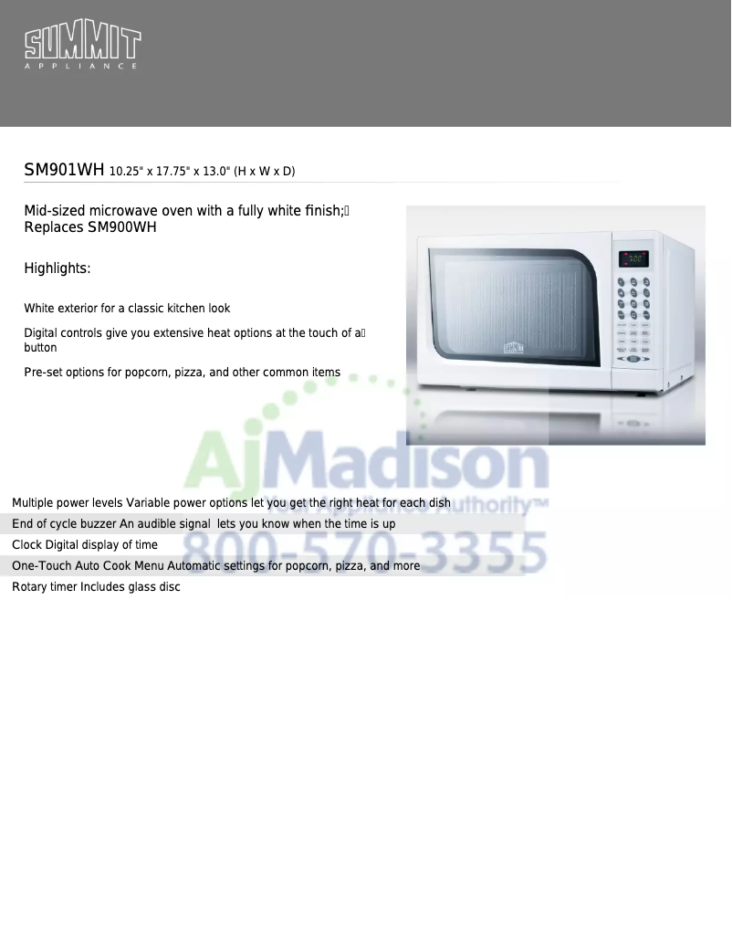 Image de la première page du manuel de l'appareil SM901WH