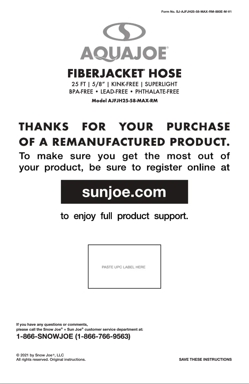 Imagen de la primera página del manual del dispositivo AJFJH25-58-MAX-RM