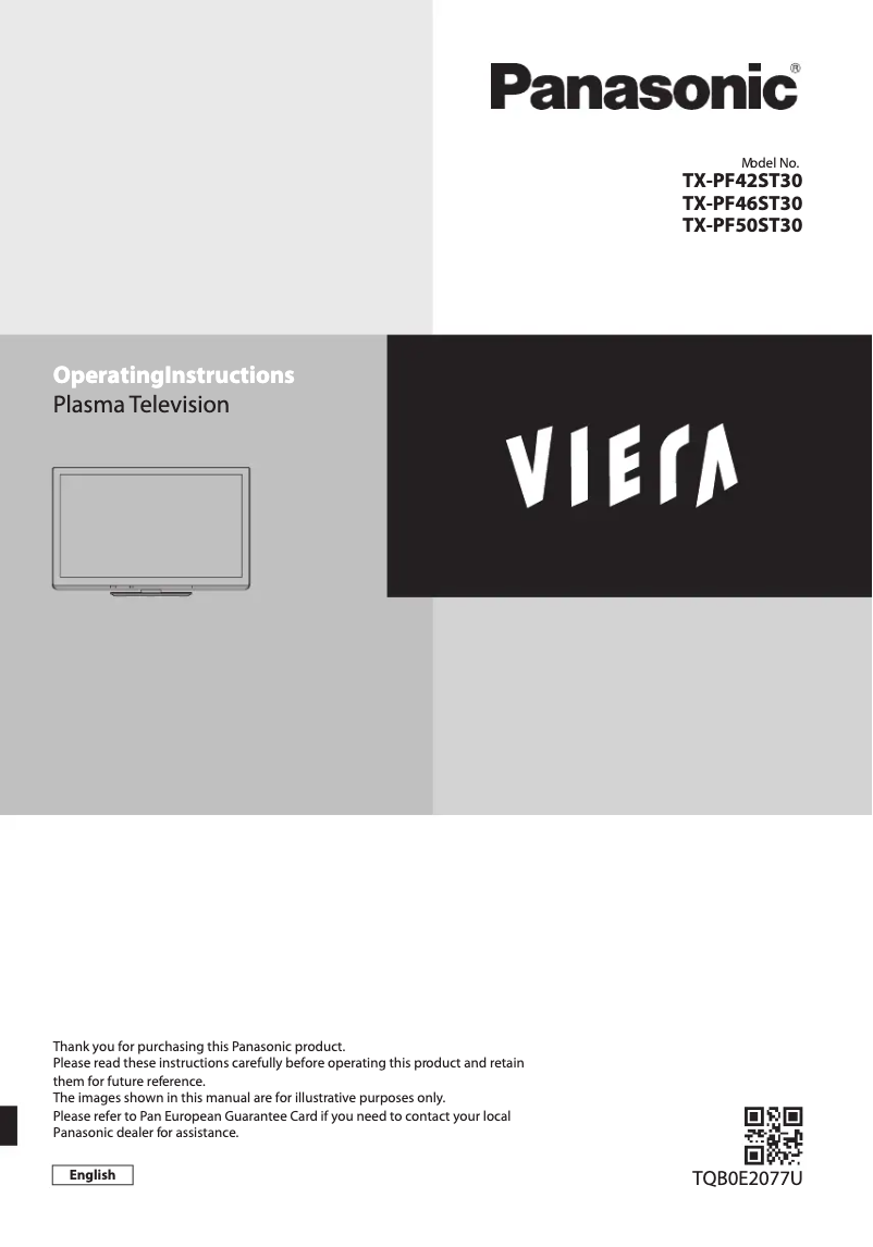 Page 1 de la notice Manuel utilisateur Panasonic Viera TX-PF42ST30