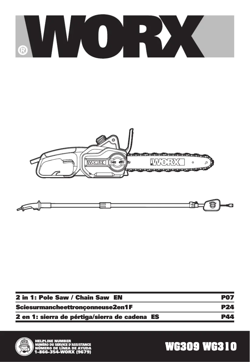 Page n°1 - Manuel utilisateur Worx WG309