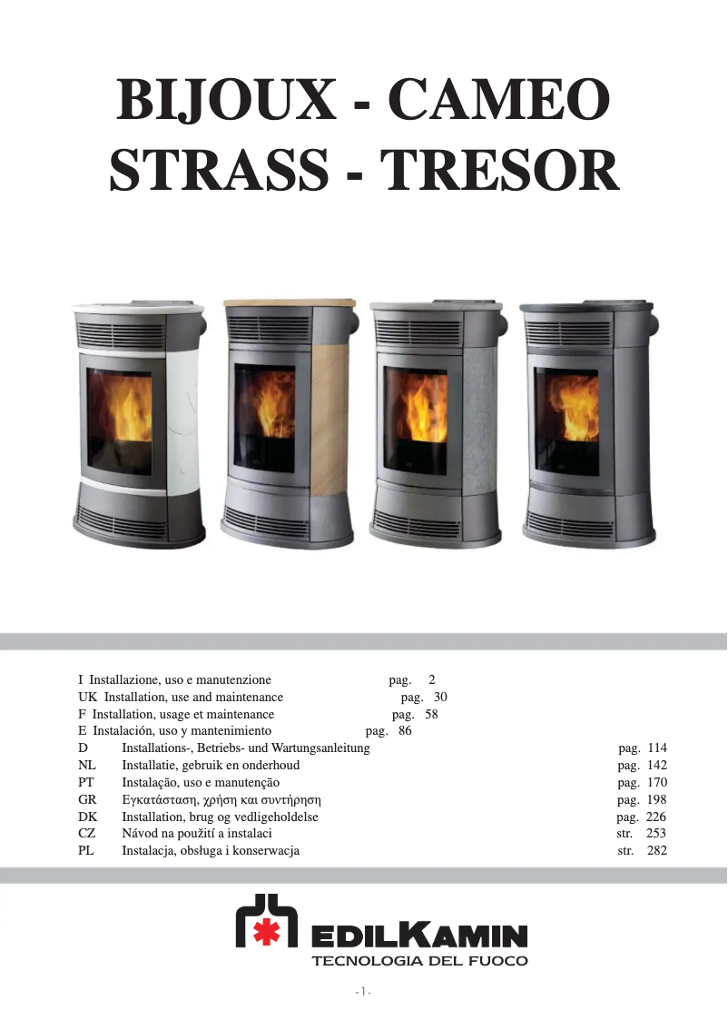 Page n°1 - Manuel utilisateur Edilkamin TRESOR