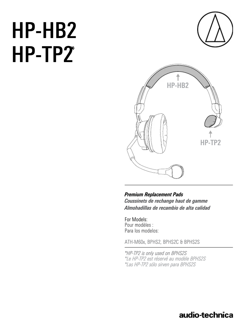 Page 1 de la notice Manuel utilisateur Audio-Technica BPHS2