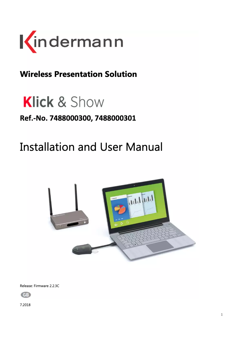 Page 1 de la notice Manuel utilisateur Kindermann  Klick & Show System