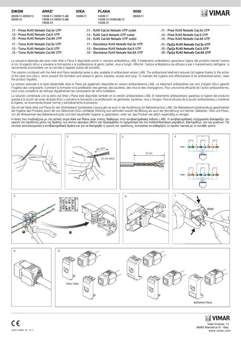 Page 1 de la notice Manuel utilisateur Vimar 20339.11.B