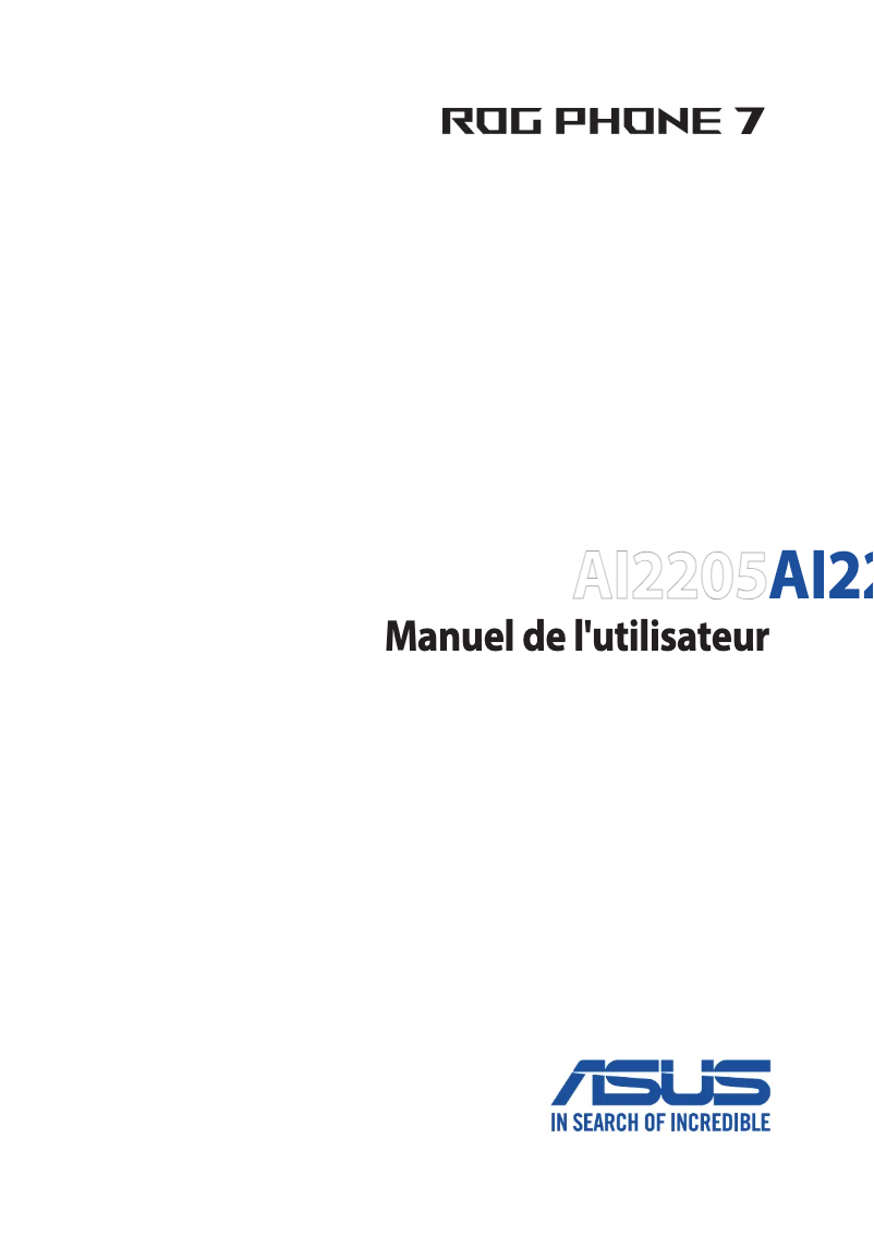 Page 1 de la notice Manuel utilisateur Asus ROG Phone 7