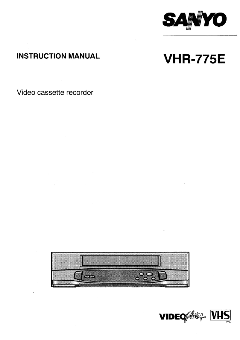 Page n°1 - Manuel utilisateur Sanyo VHR-775