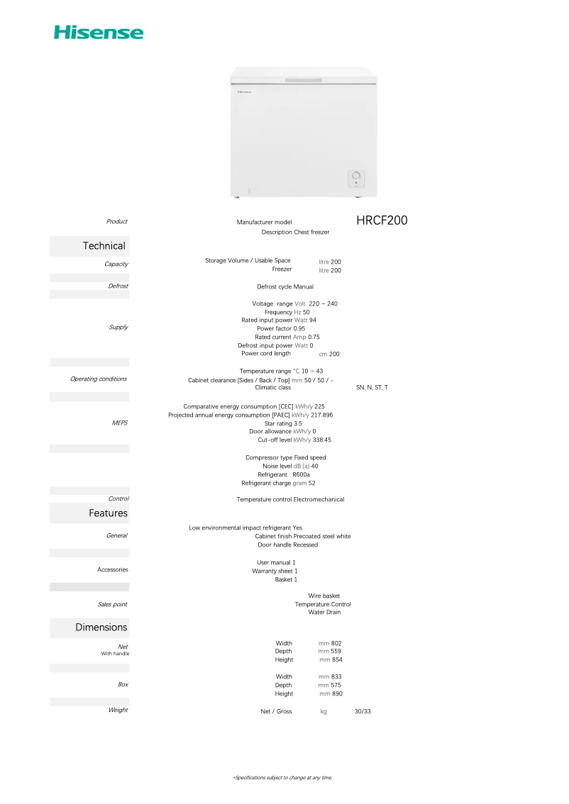 Image de la première page du manuel de l'appareil HRCF200