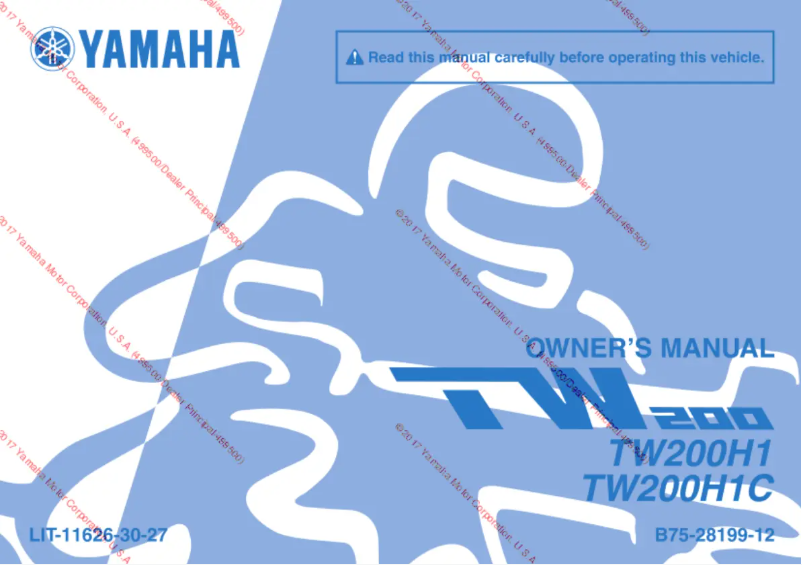 Image de la première page du manuel de l'appareil TW200 (2017)