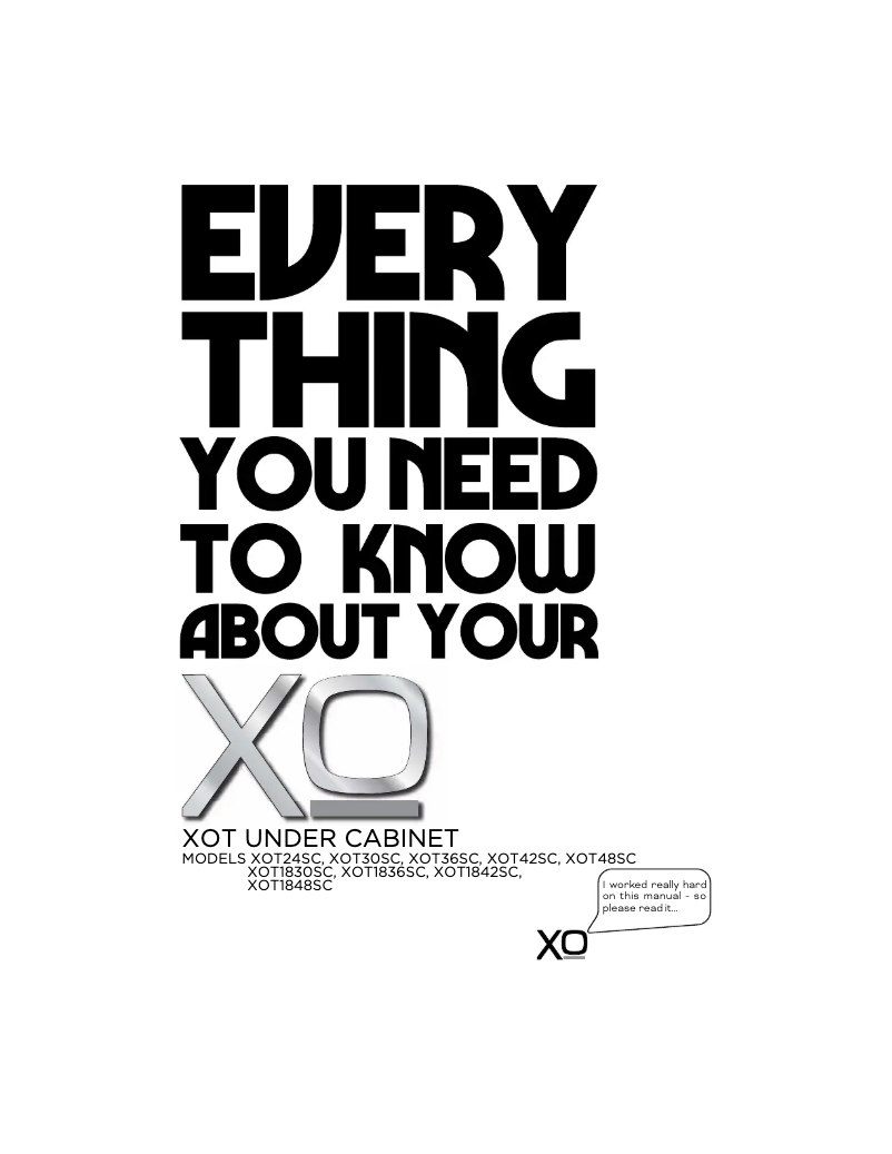 Page 1 de la notice Manuel utilisateur XO XOT1830SC