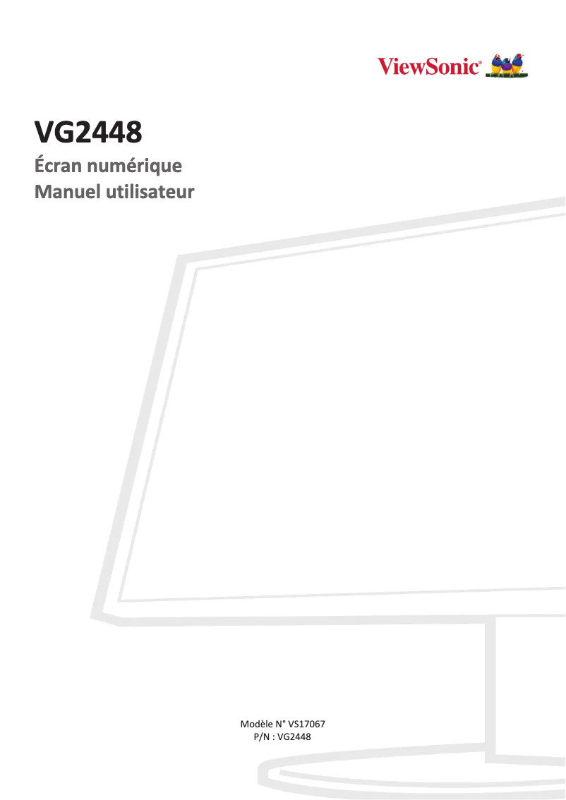 Page 1 de la notice Manuel utilisateur Viewsonic VG2448