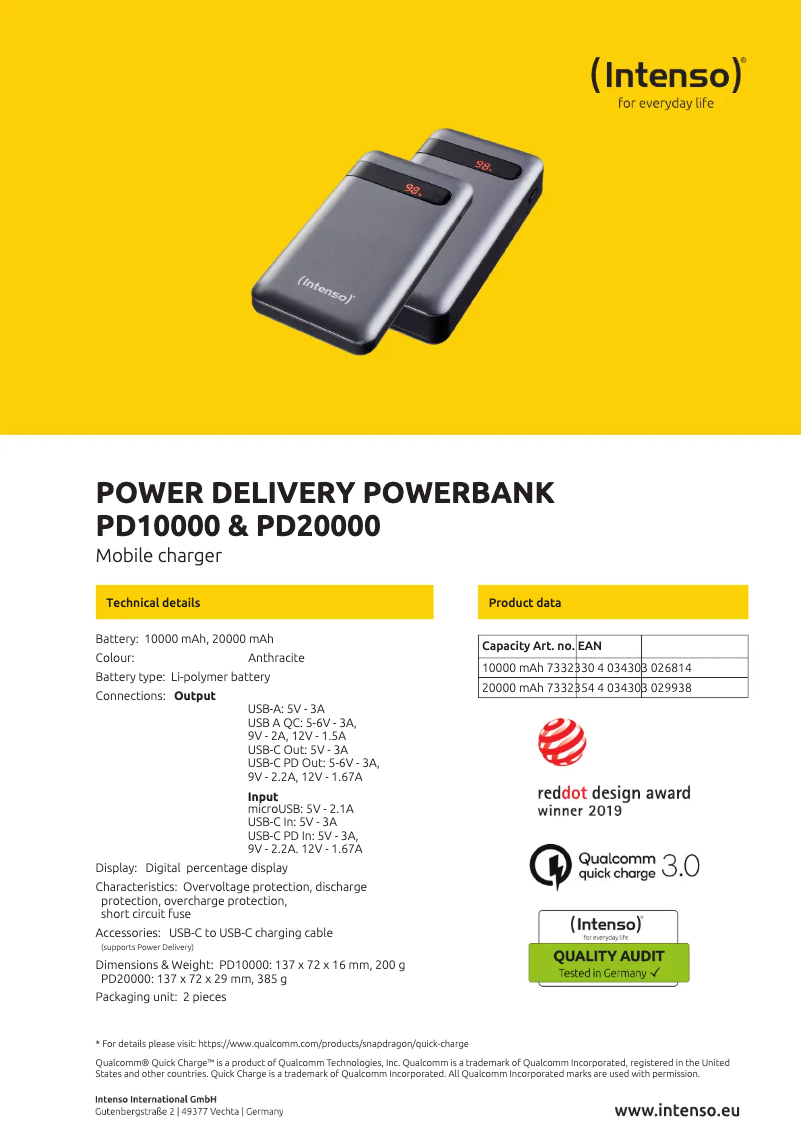 Image de la première page du manuel de l'appareil PD10000