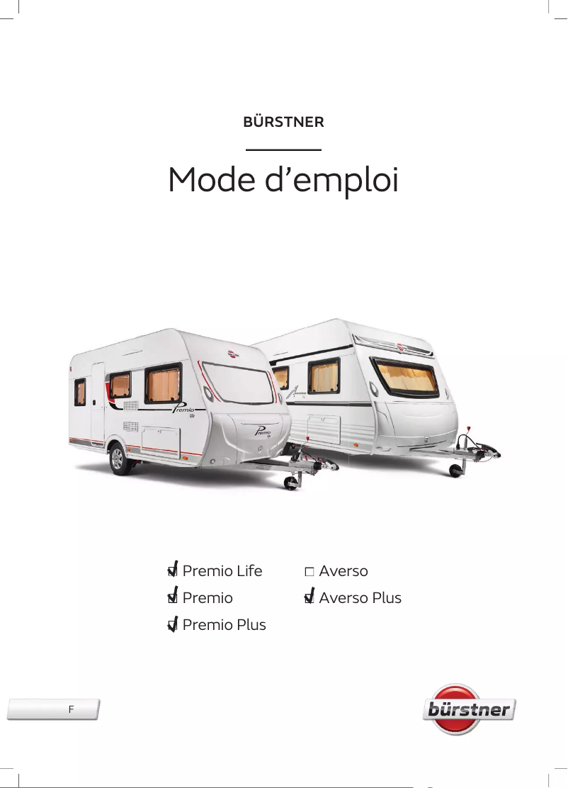 Page 1 de la notice Manuel utilisateur Bürstner Averso Plus (2023)