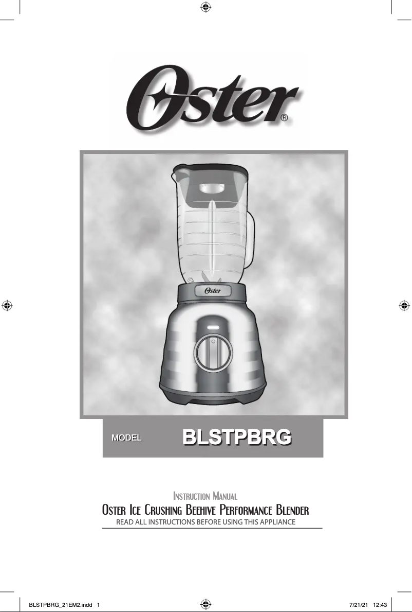 Page 1 de la notice Manuel utilisateur Oster Beehive BLSTPBRG-000-000