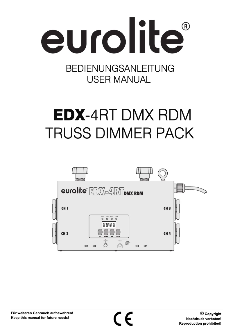 Page 1 de la notice Manuel utilisateur Eurolite EDX-4RT DMX RDM