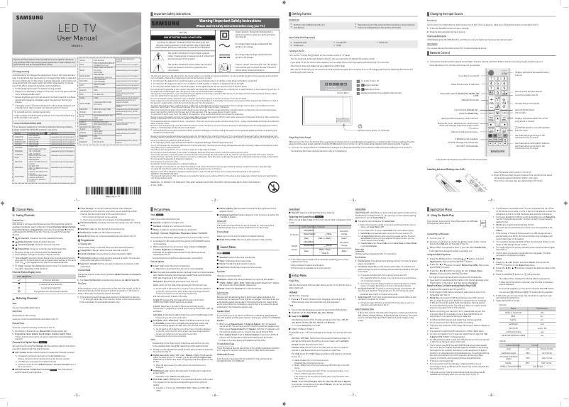 Page 1 de la notice Manuel utilisateur Samsung UA49N5000A