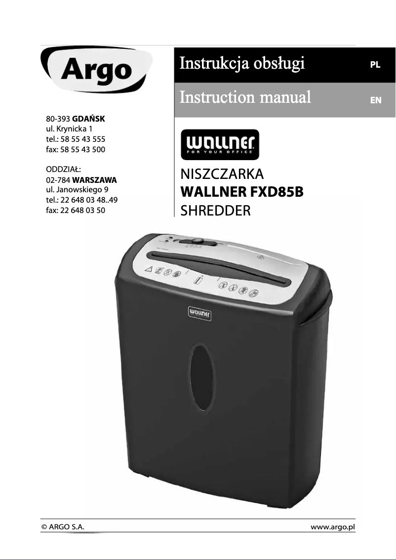 Page n°1 - Manuel utilisateur Wallner FXD85B