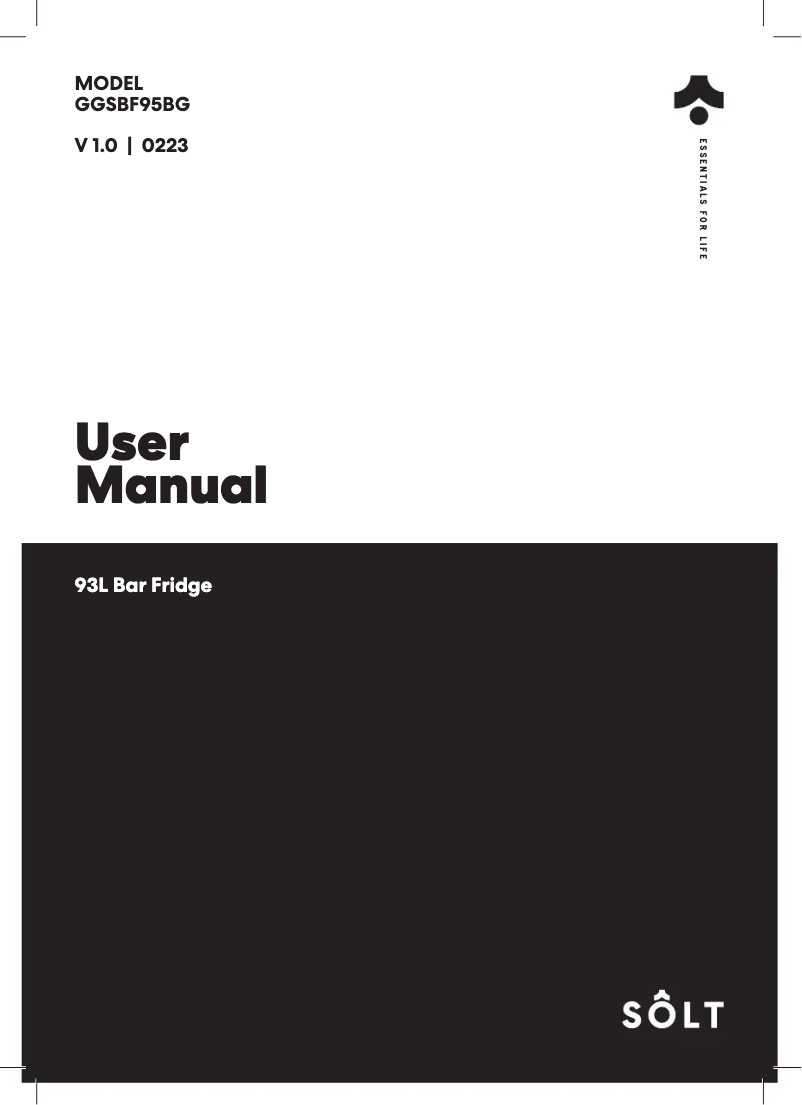 Page n°1 - Manuel utilisateur Sôlt GGSBF95BG