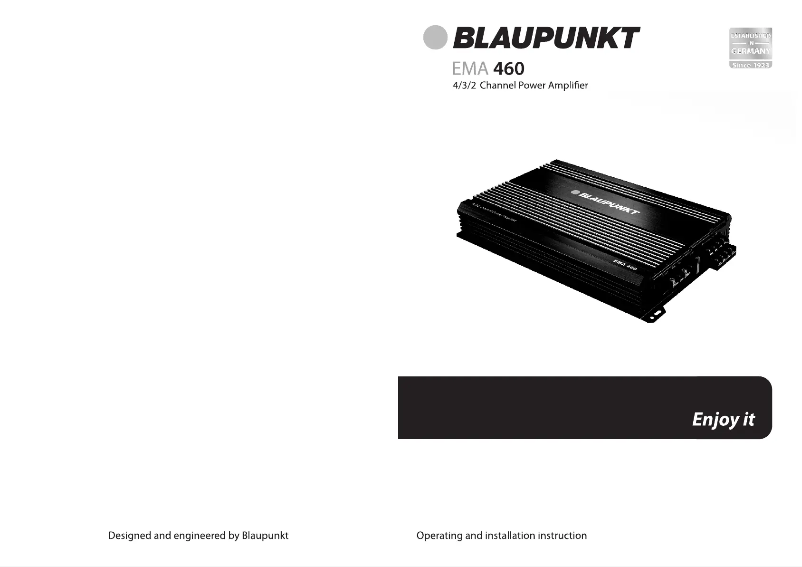 Page 1 de la notice Manuel utilisateur Blaupunkt EMA 460