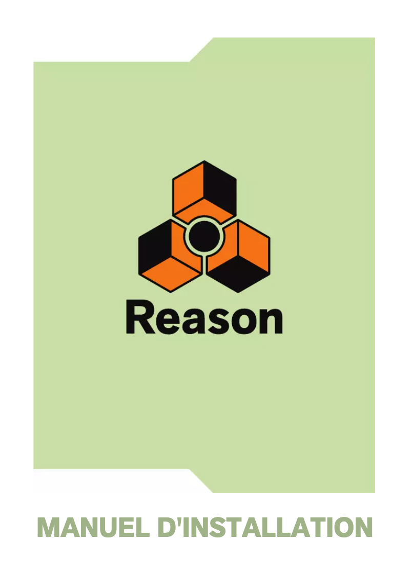 Page n°1 - Guide d'installation Propellerhead Reason 8.2