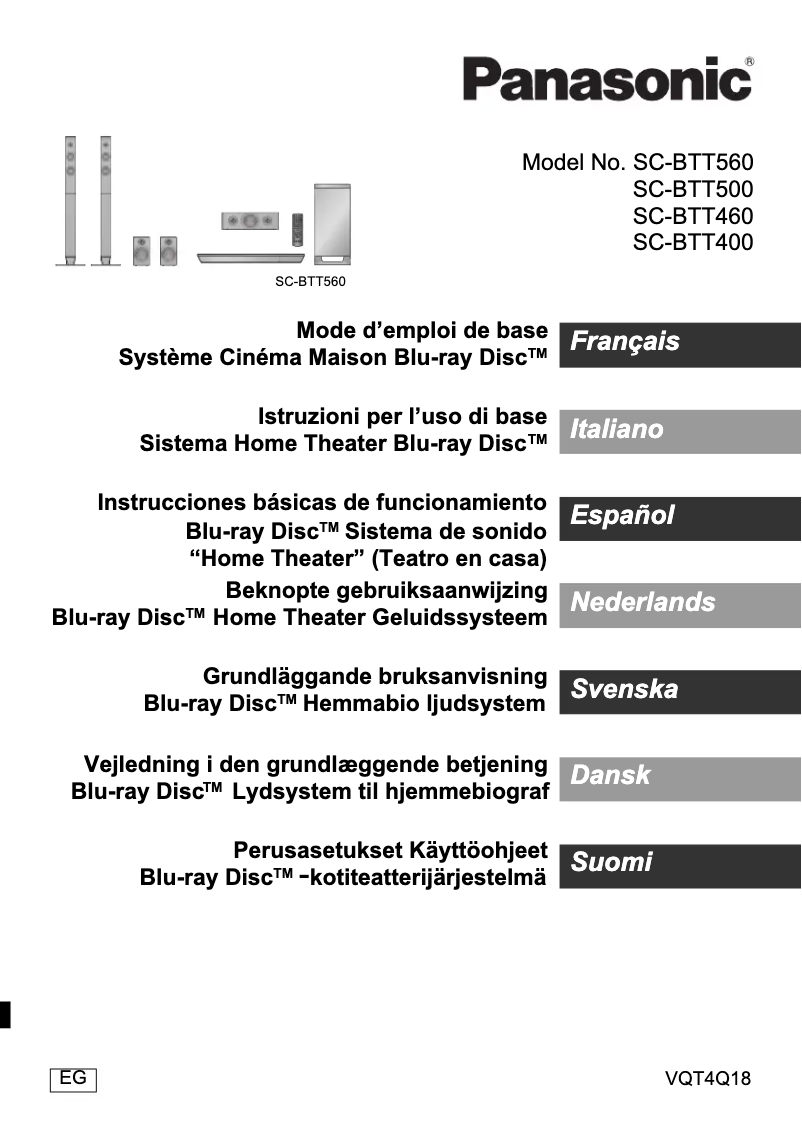 Image de la première page du manuel de l'appareil SC-BTT560