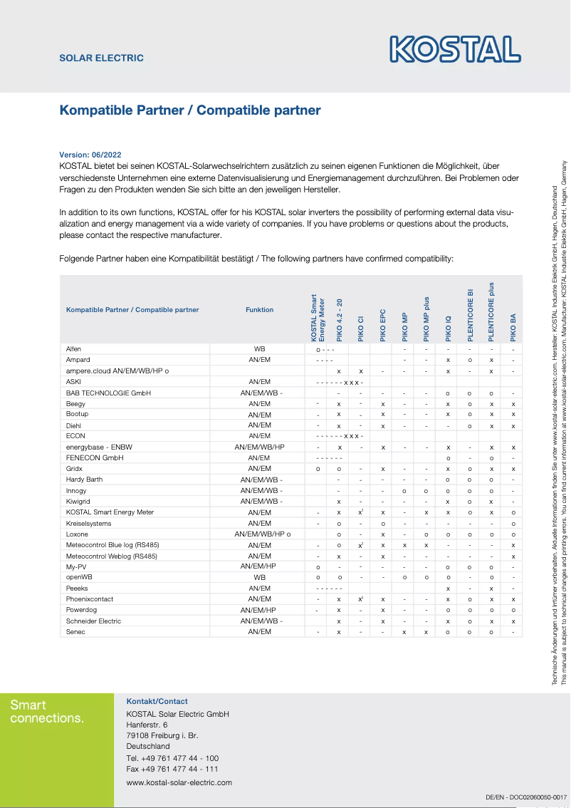 Page 1 de la notice Guide d'installation Kostal CI 60