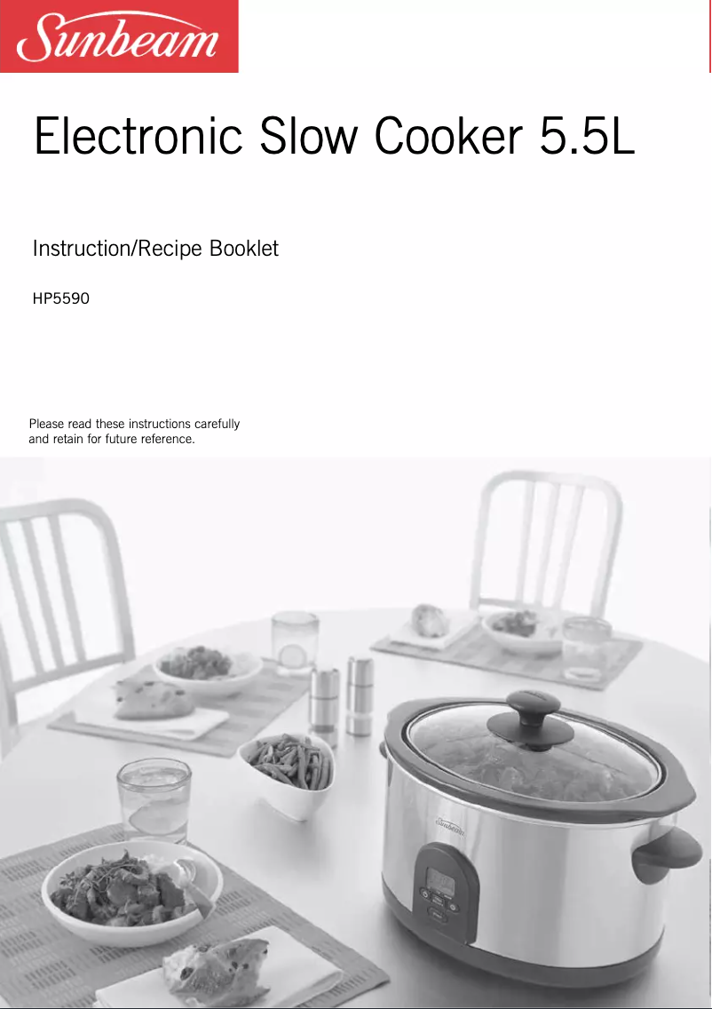 Page n°1 - Manuel utilisateur Sunbeam SecretChef HP5590