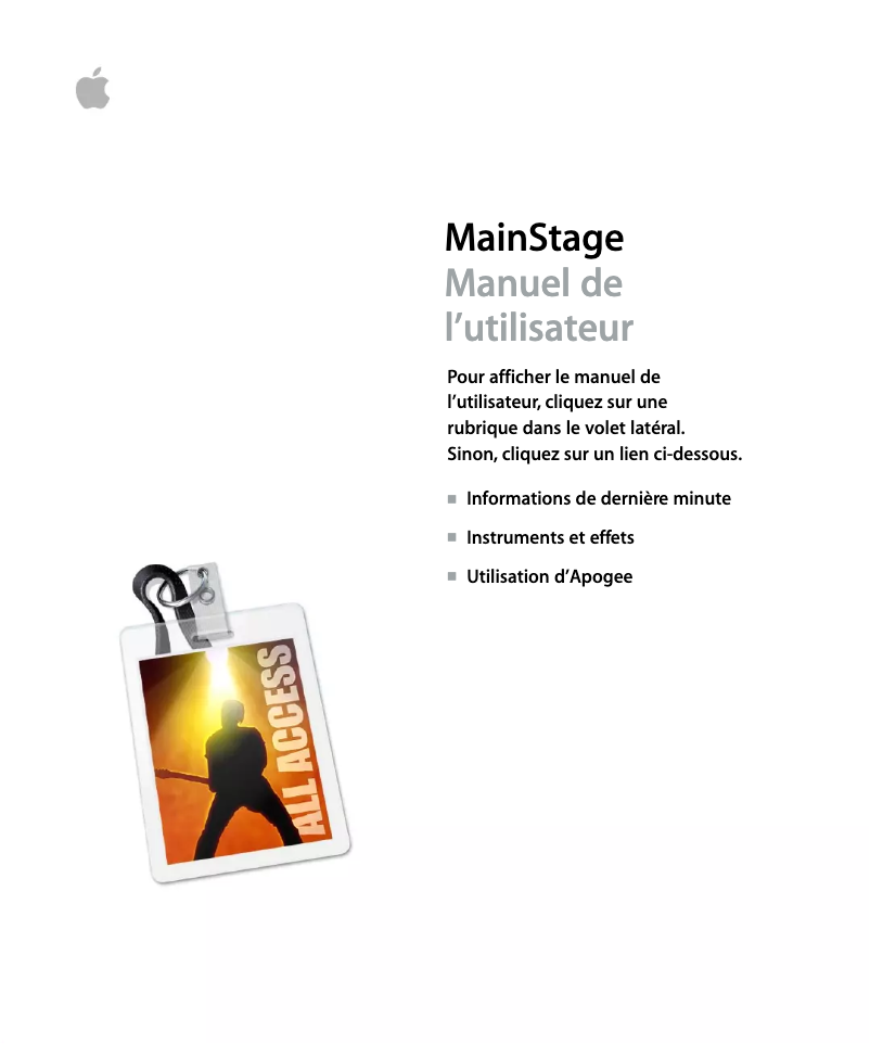 Página 1 del manual Manual de usuario Apple MainStage
